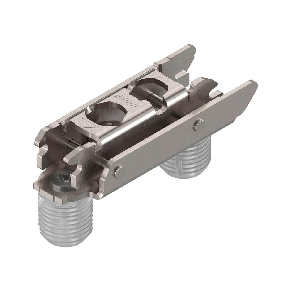 Placuta balama clip 20/32 dreapta cu excentric H-3mm nichelat cu dibluri prin presare 177H3130 BLUM