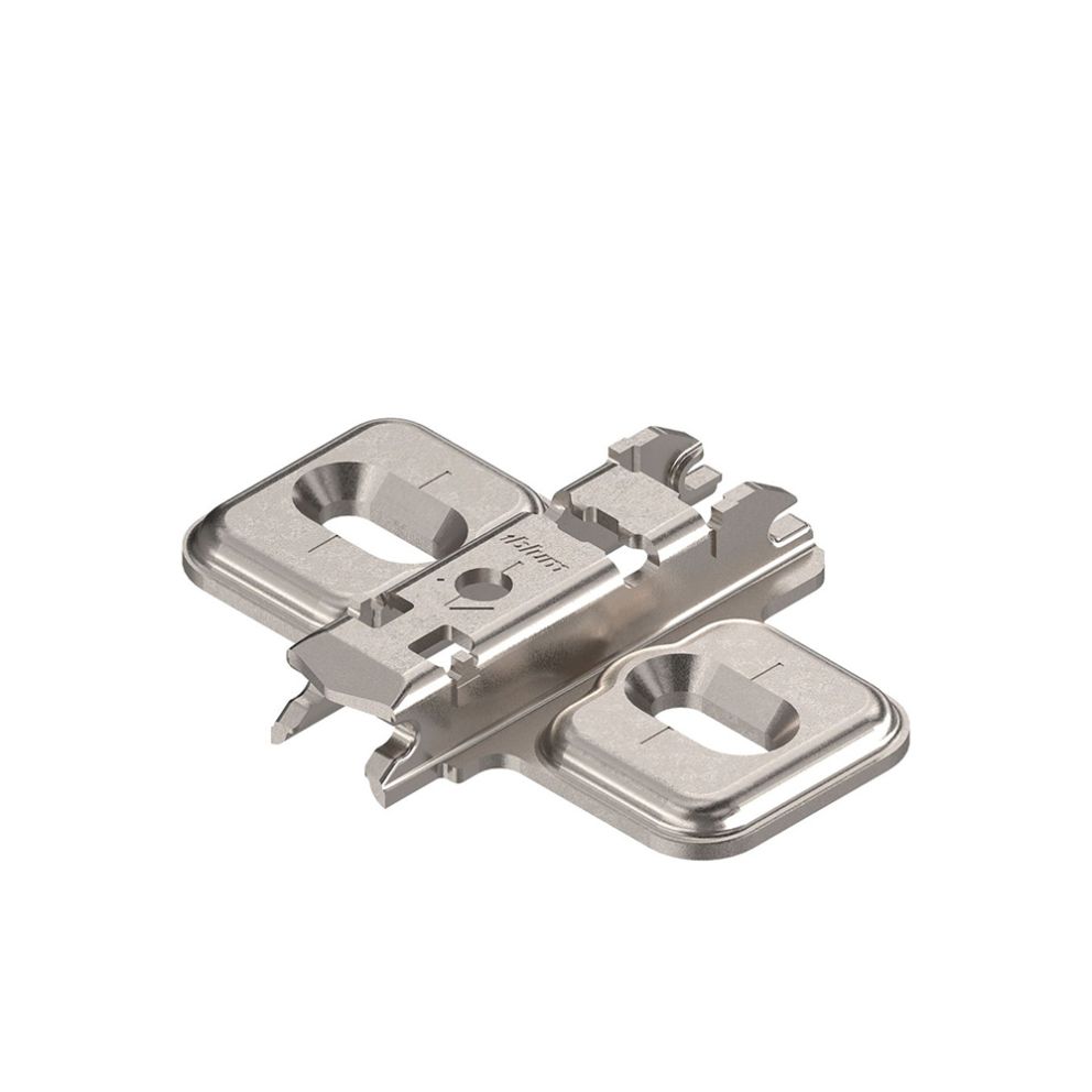 Placuta balama clip 37/32 in cruce H-0mm nichelat cu suruburi 173L6100 BLUM